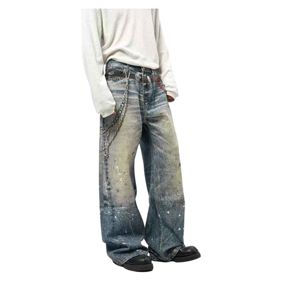 LY No. 2103 Vintage Splatter Denim