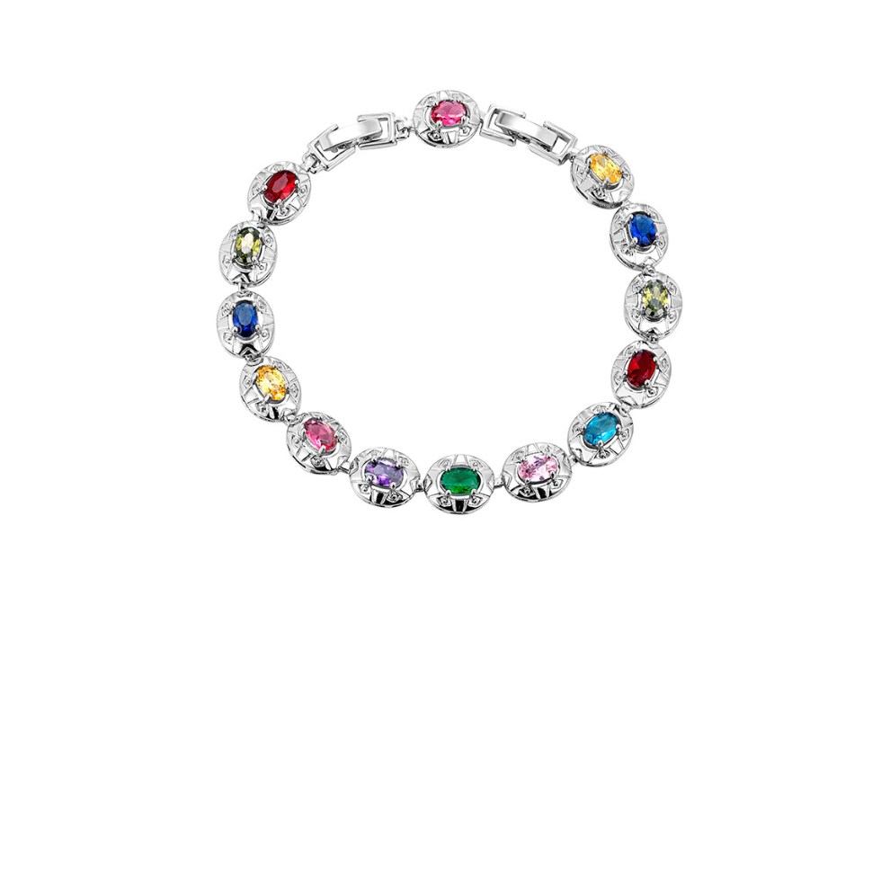 LY No. 3037 Multi-Gemstone Square Bracelet