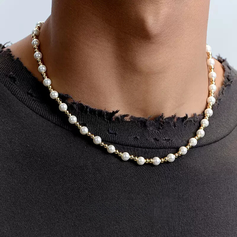 LY No. 3031 Gold Pearl Bead Necklace