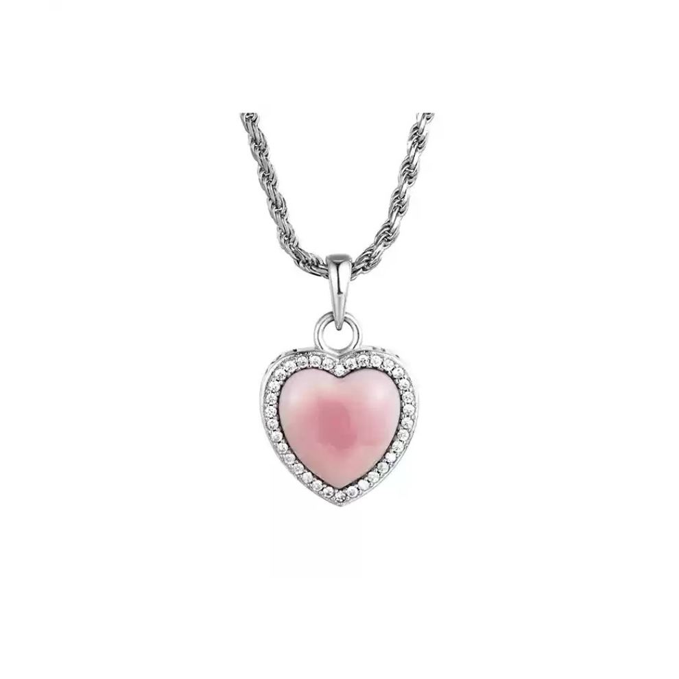 LY No. 3039 Pink Heart Pendant Necklace