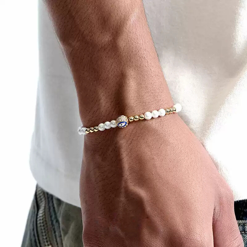 LY No. 3025 Pearl Evil Eye Bracelet