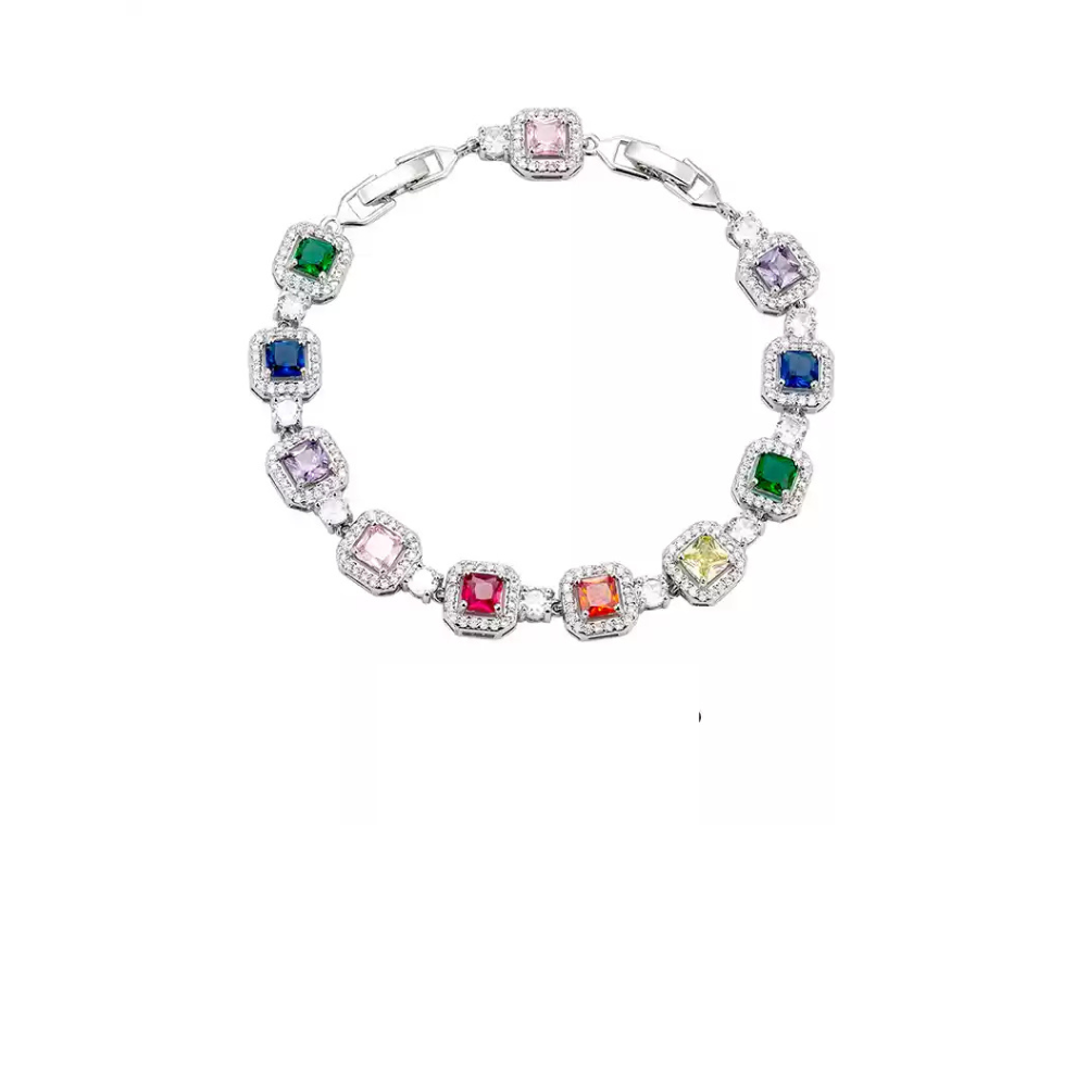 LY No. 3037 Multi-Gemstone Square Bracelet