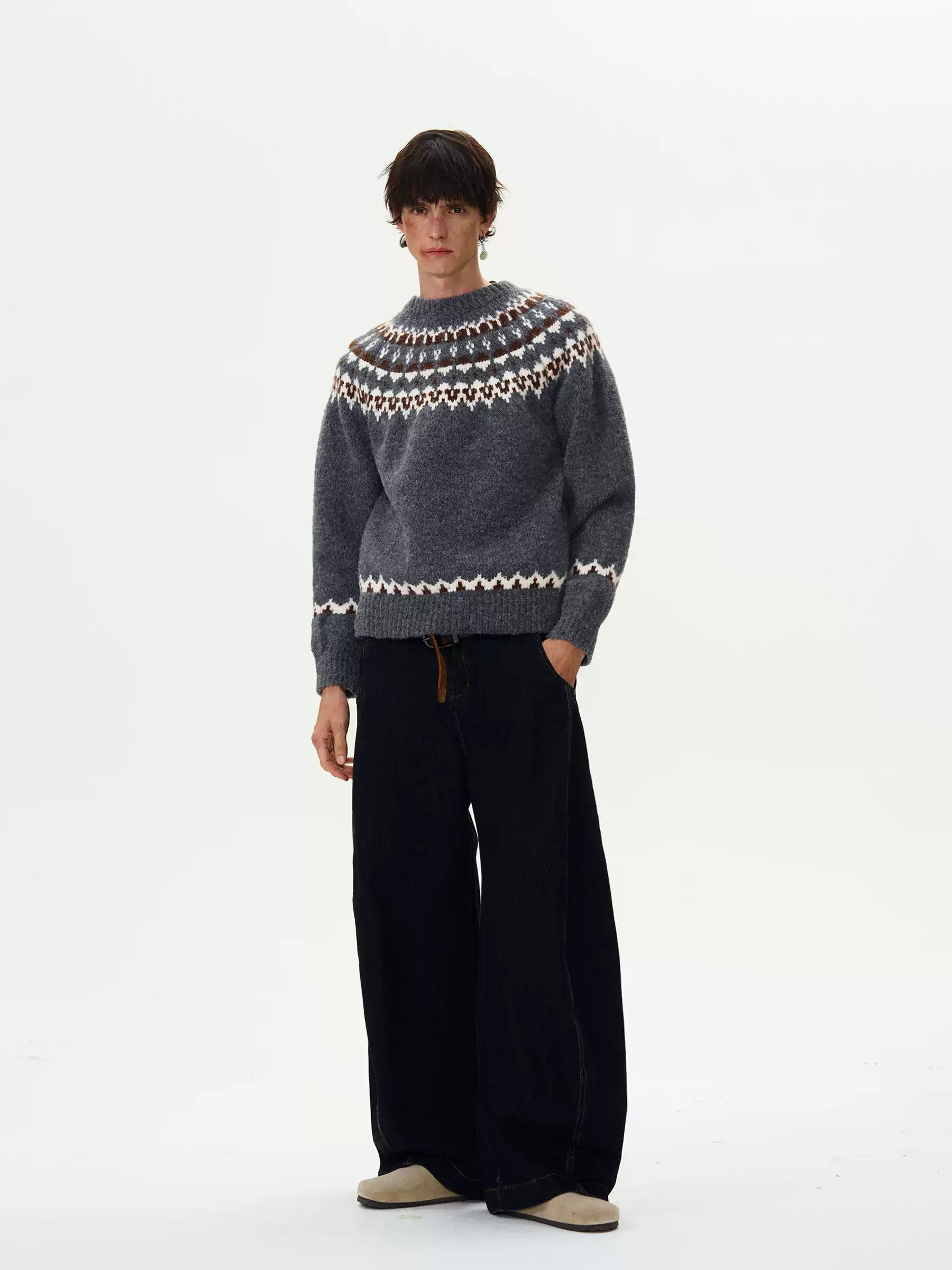 LY No. 1114 Nordic Knit Pullover Sweater