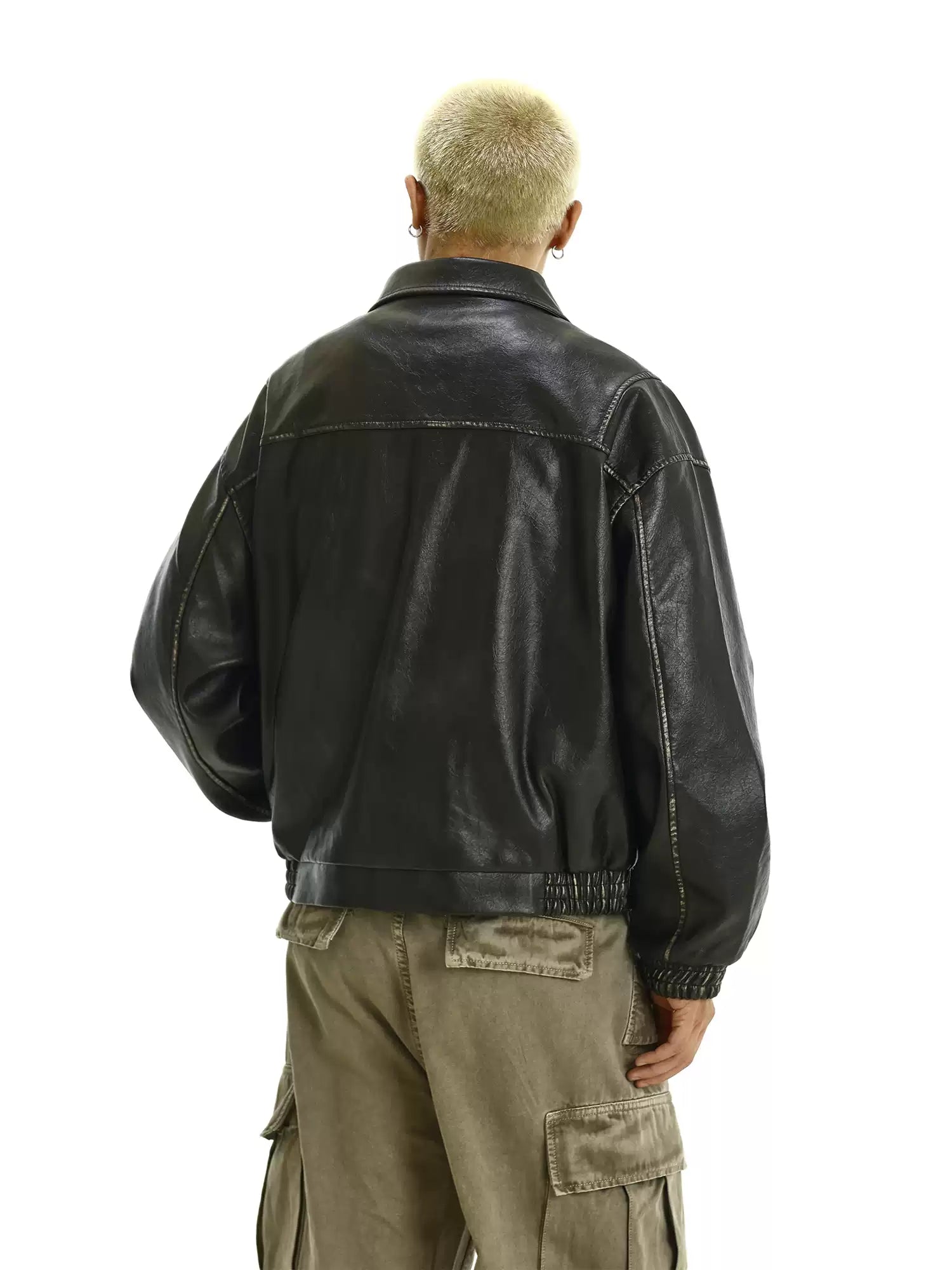 LY No. 1076 Black Faux Leather Jacket