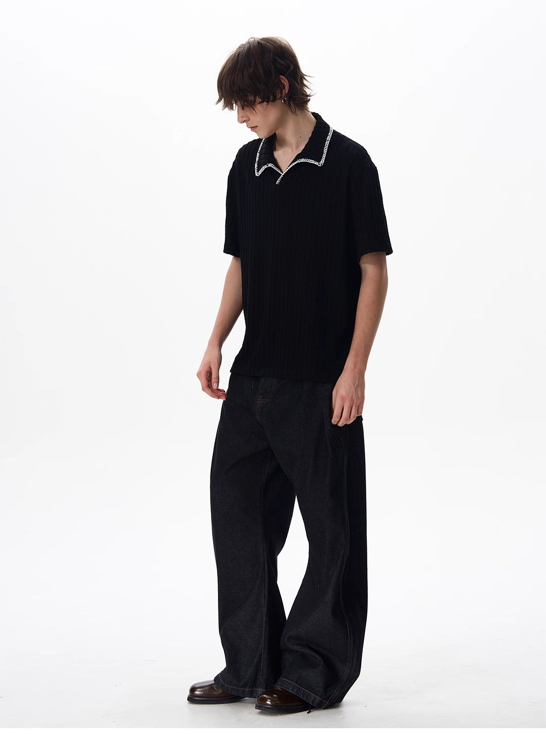 LY No. 1233 Ribbed Polo Tee