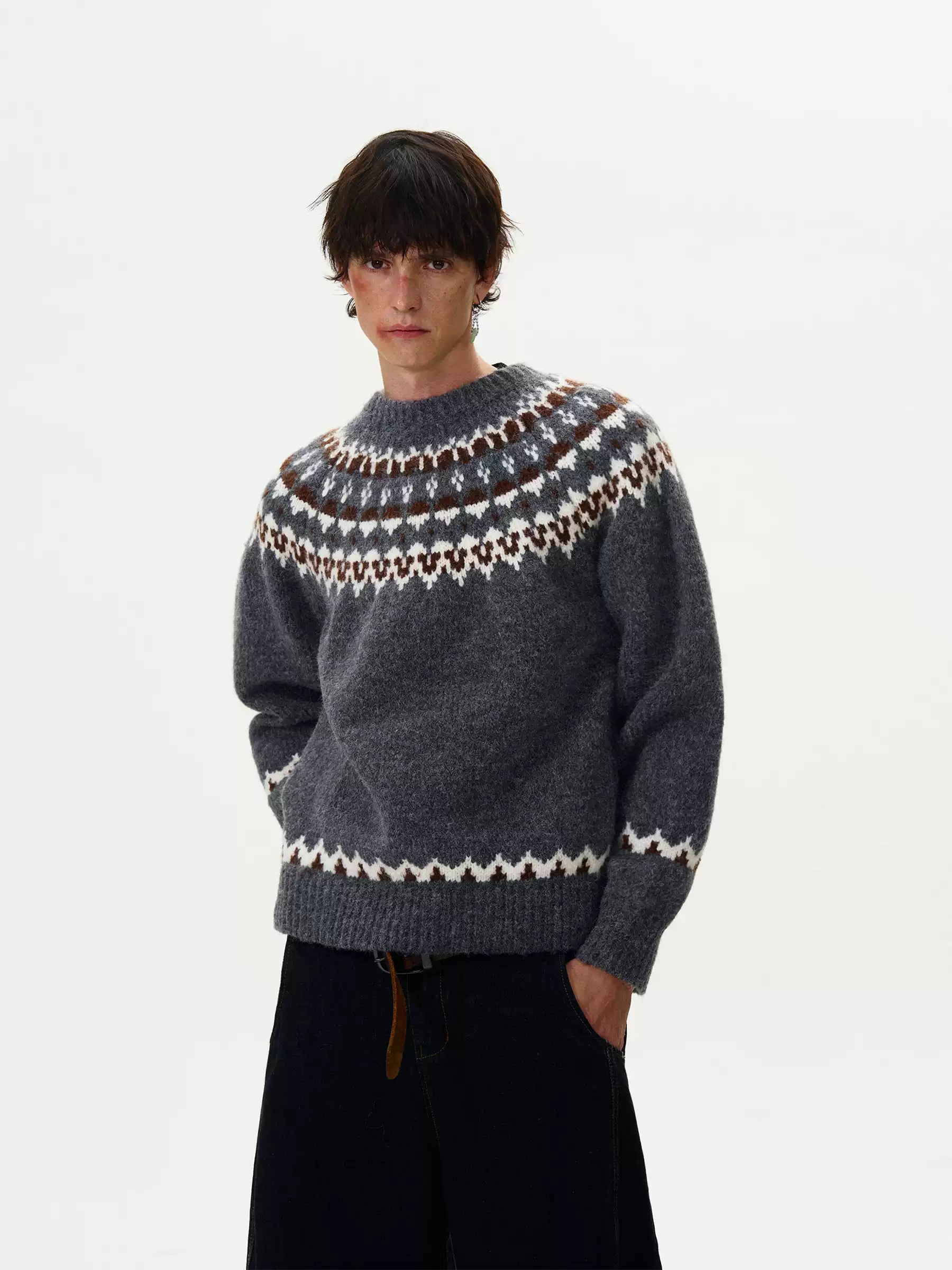 LY No. 1114 Nordic Knit Pullover Sweater