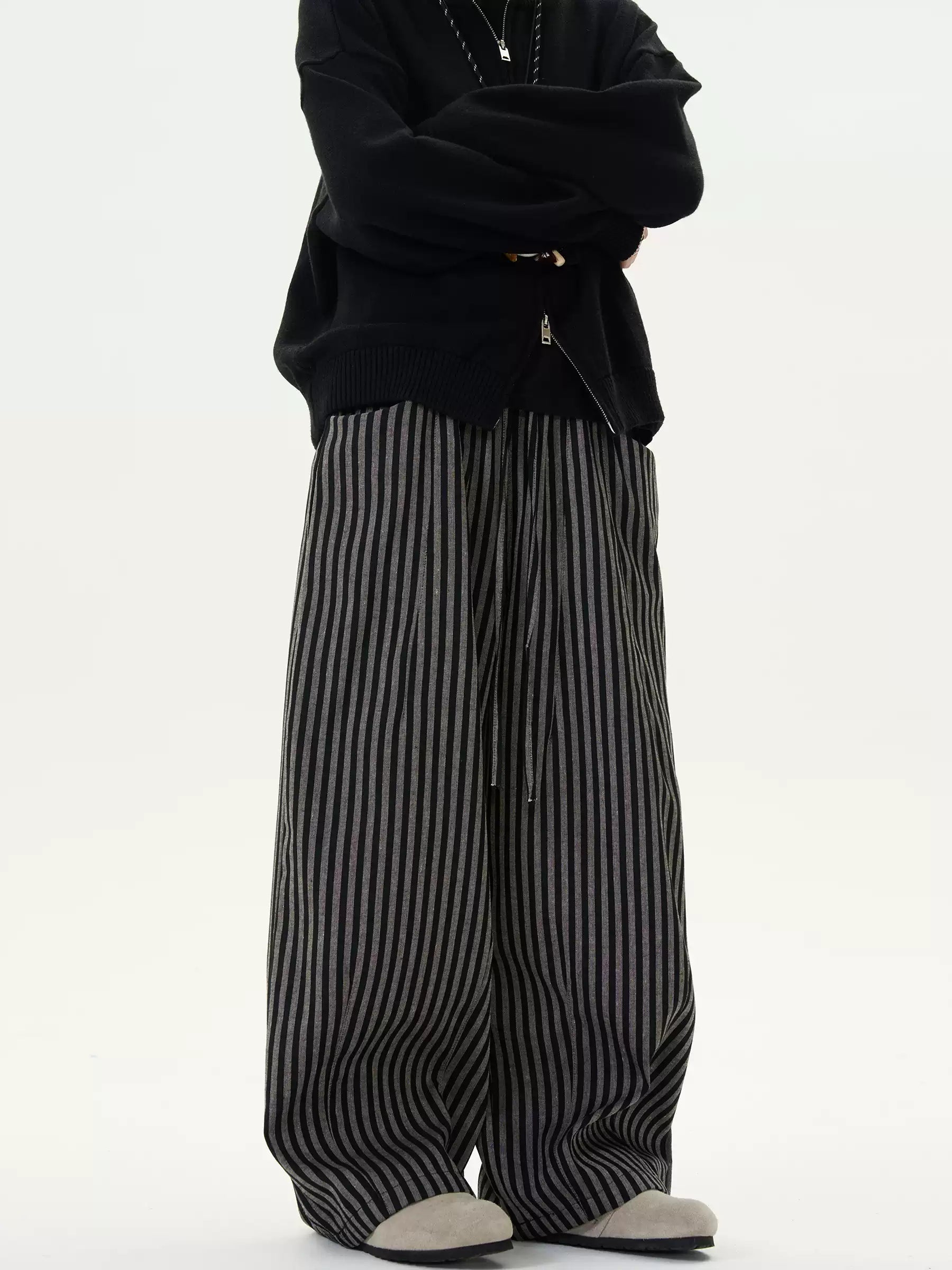 LY No. 2041 Striped Wide-Leg Pants