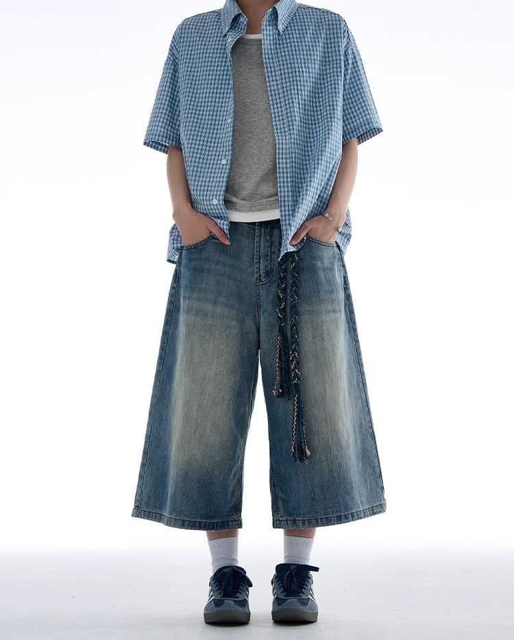 LY No. 2195 Washed Denim Jorts