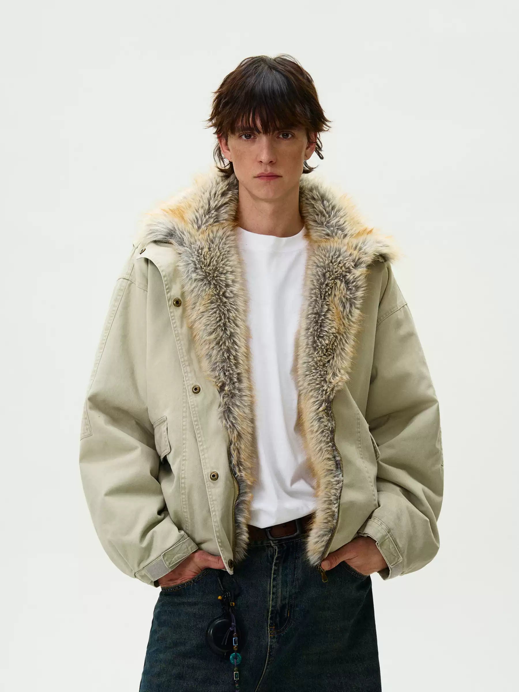 LY No. 1179 Faux Fur-Lined Jacket