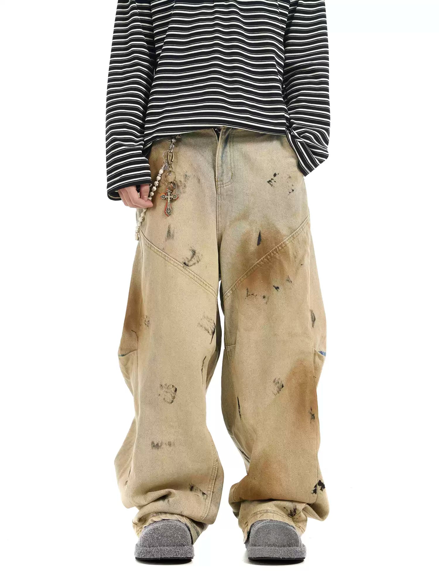 LY No. 2135 Distressed Workwear Pants