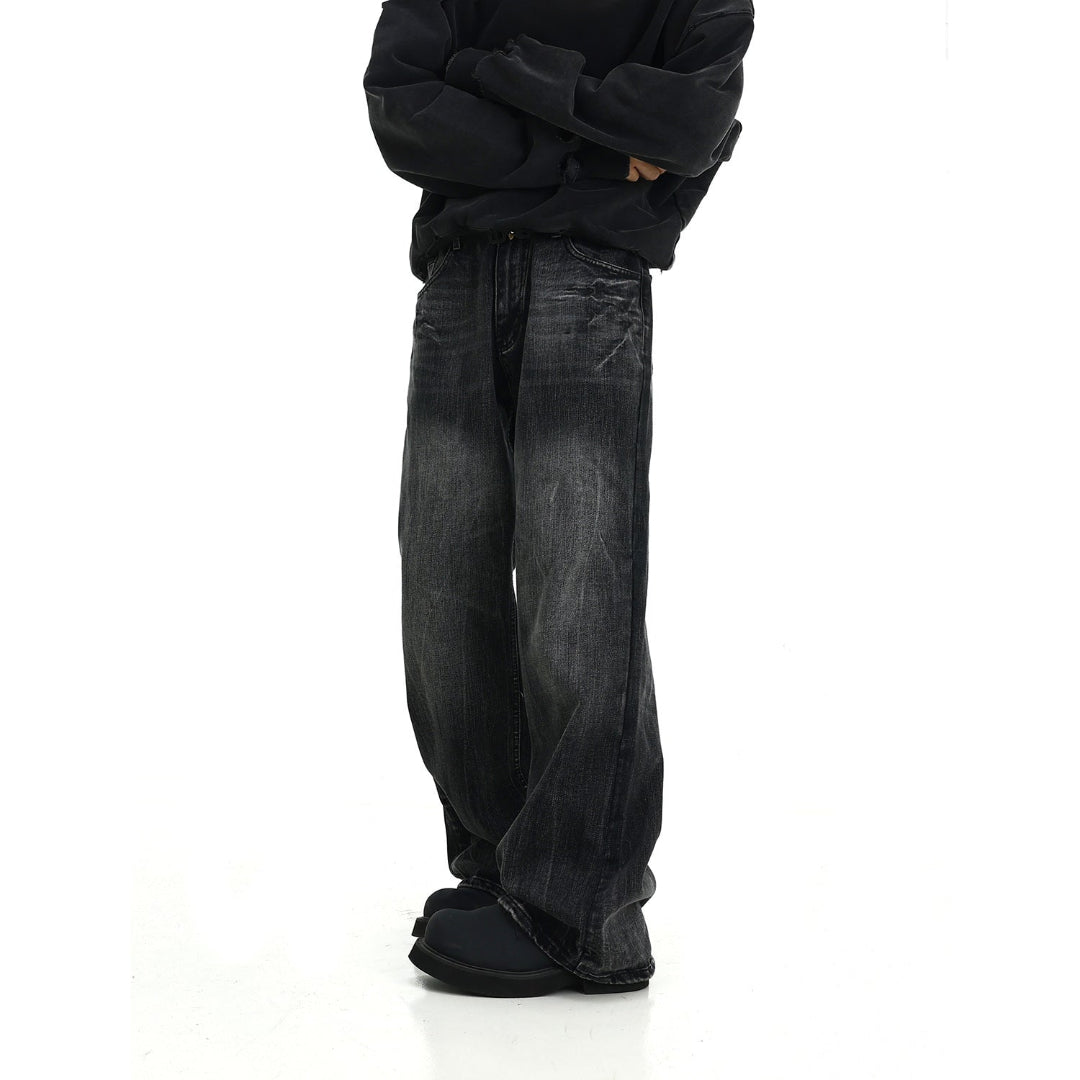 LY No. 2024 Oversized Black Wide-Leg Jeans