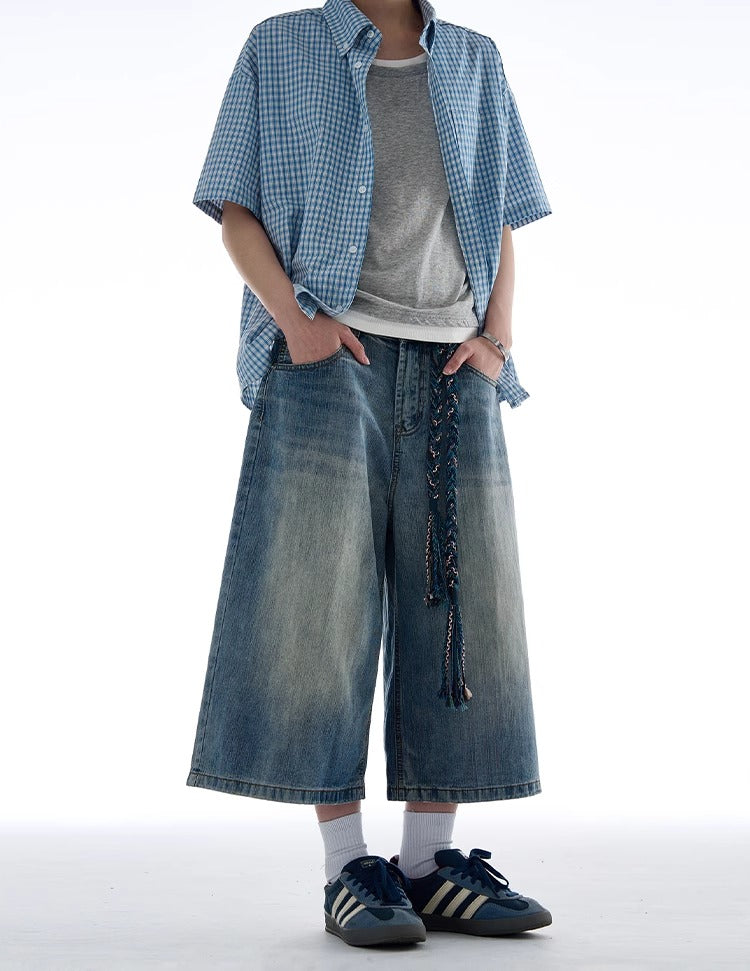 LY No. 2195 Washed Denim Jorts