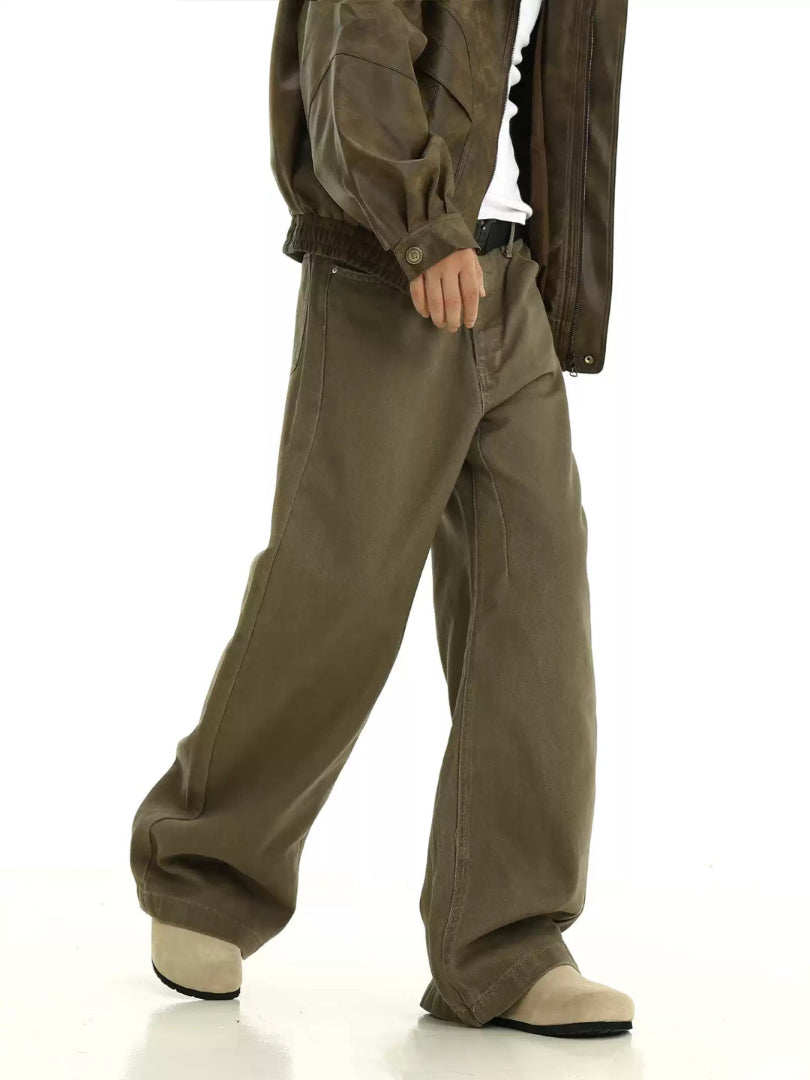 LY No. 2004 Wide-Leg Canvas Trousers