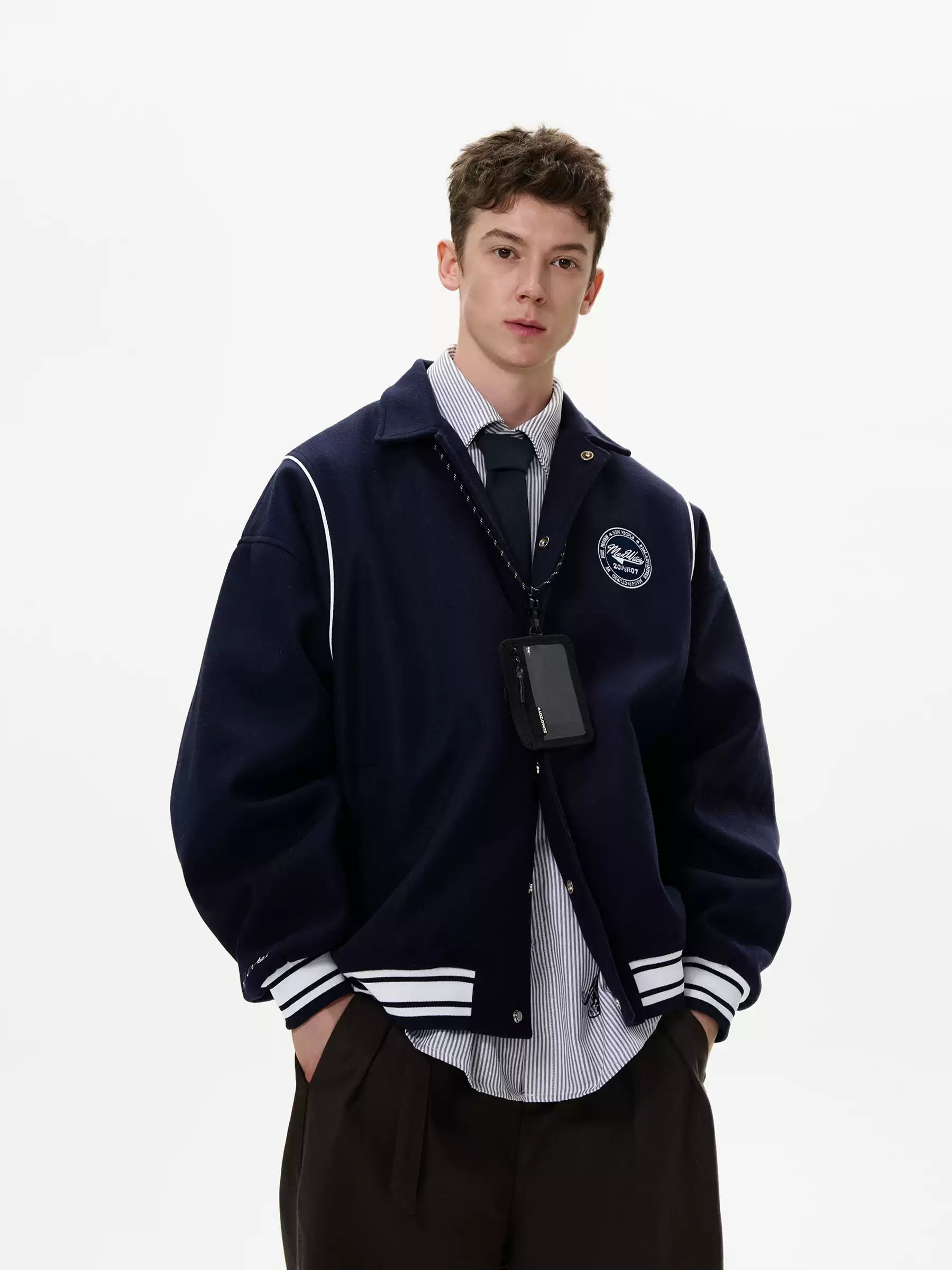 LY No. 1063 Navy Varsity Jacket