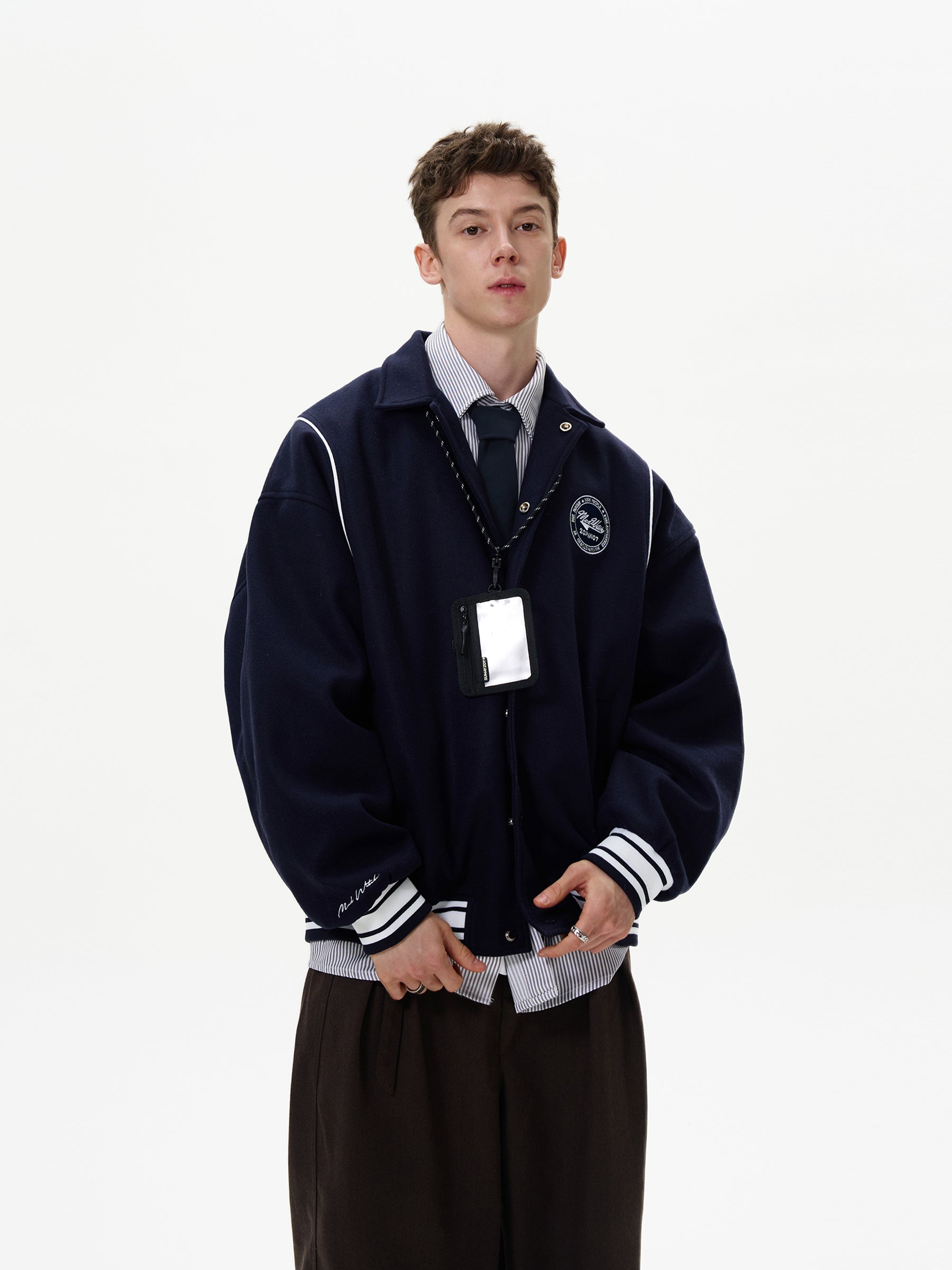 LY No. 1063 Navy Varsity Jacket