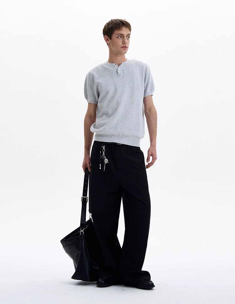 LY No. 1205 Knit Button Henley