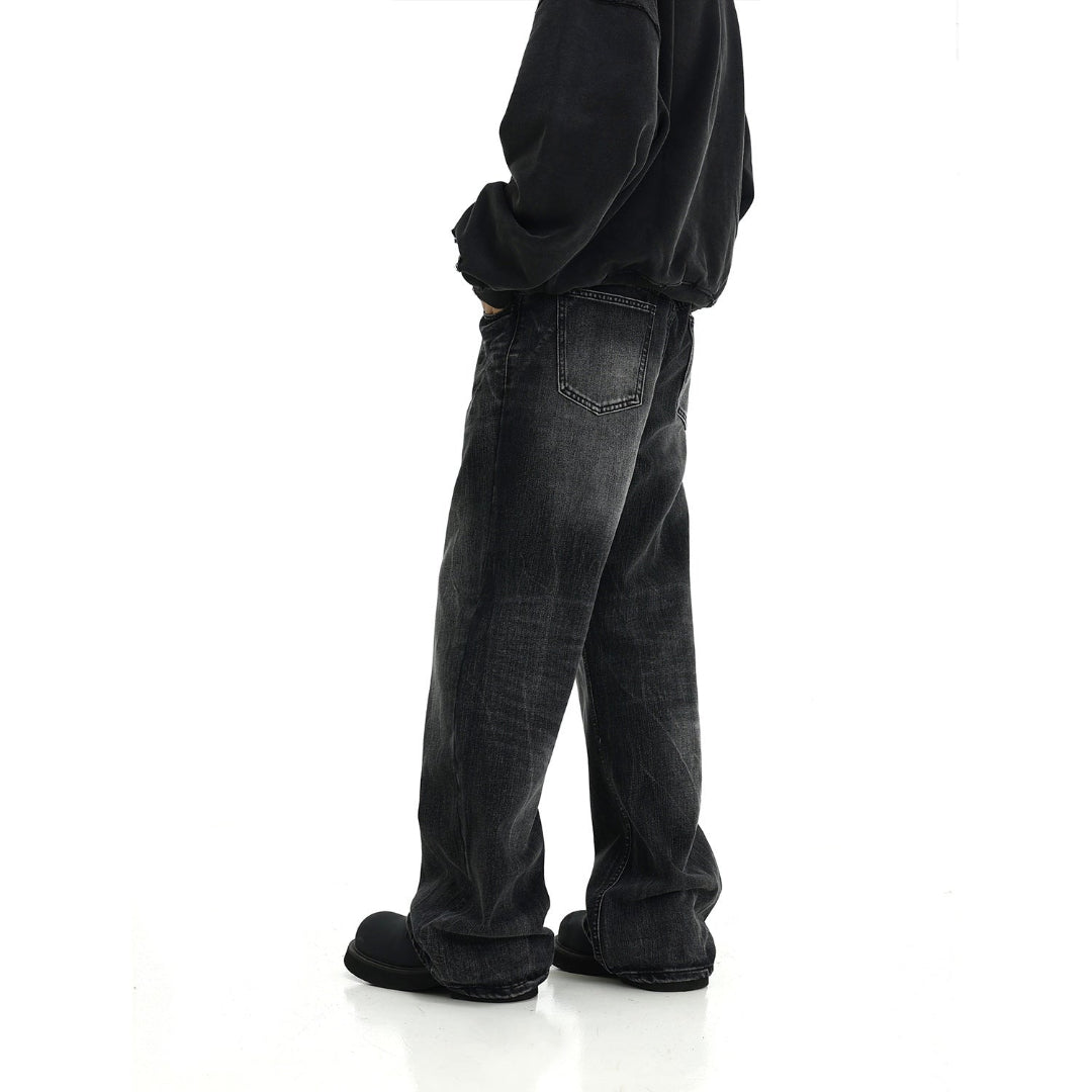 LY No. 2024 Oversized Black Wide-Leg Jeans