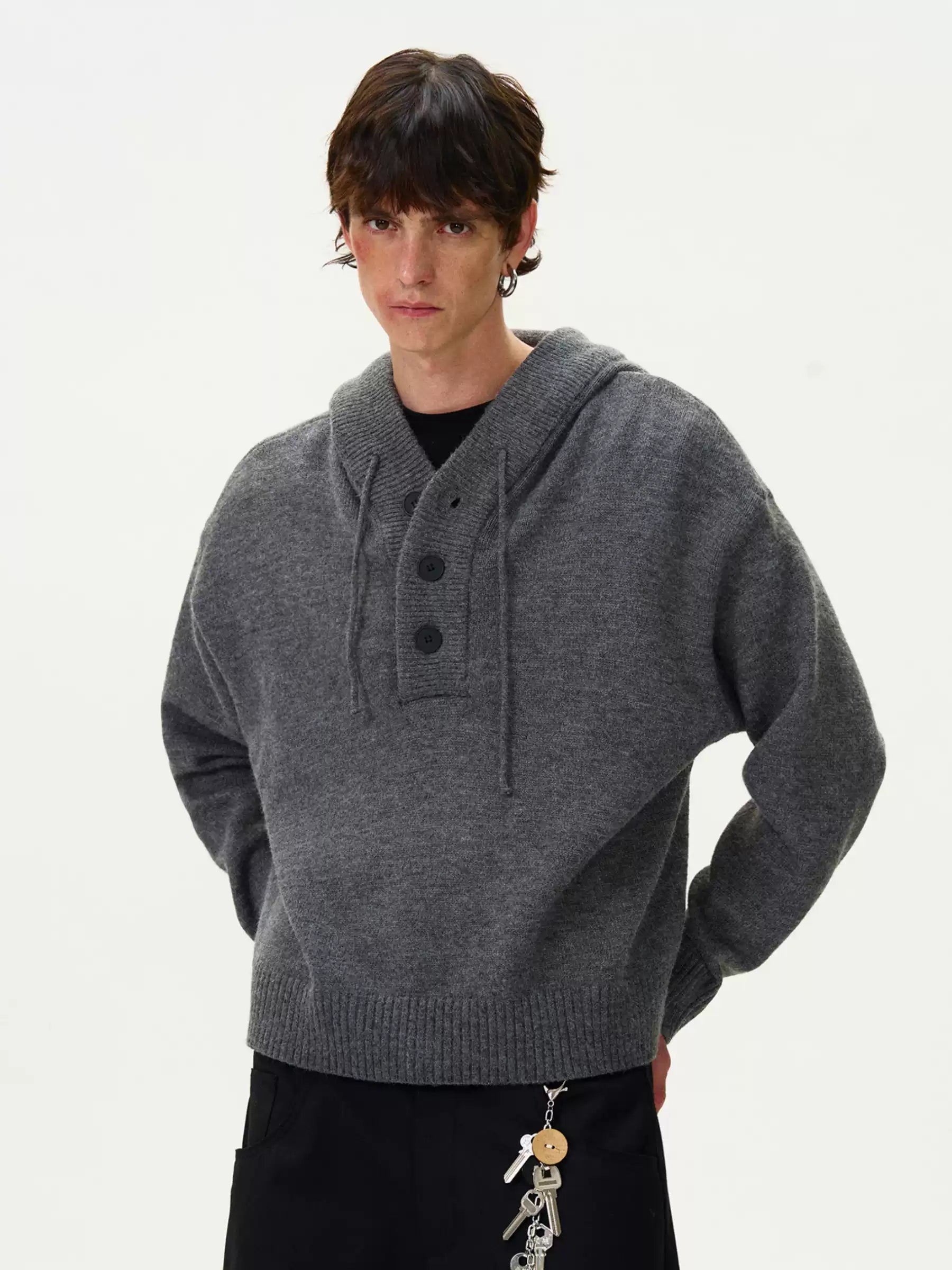 LY No. 1161 Button-Down Hoodie