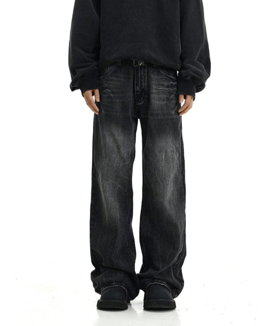 LY No. 2024 Oversized Black Wide-Leg Jeans