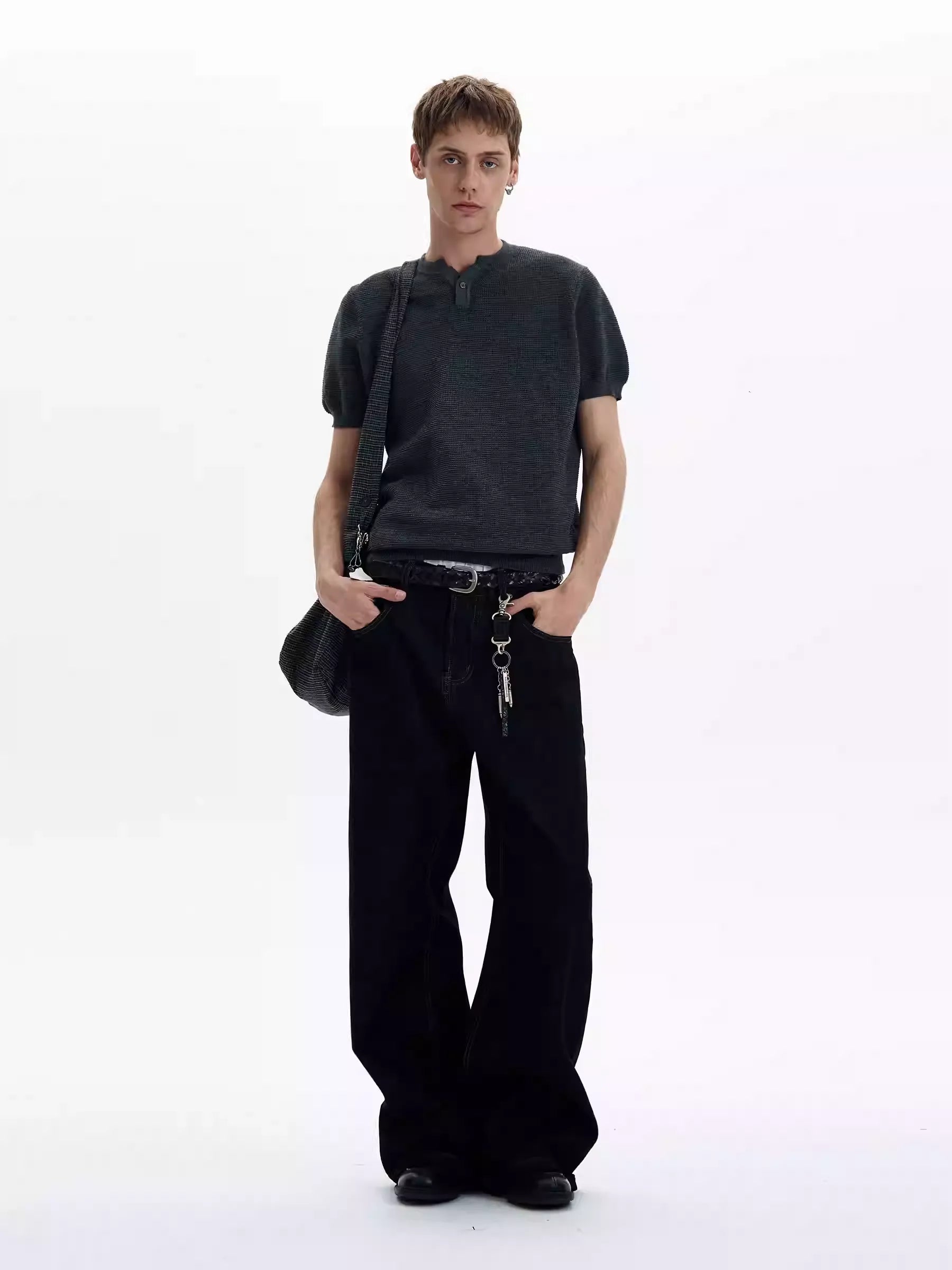 LY No. 1205 Knit Button Henley