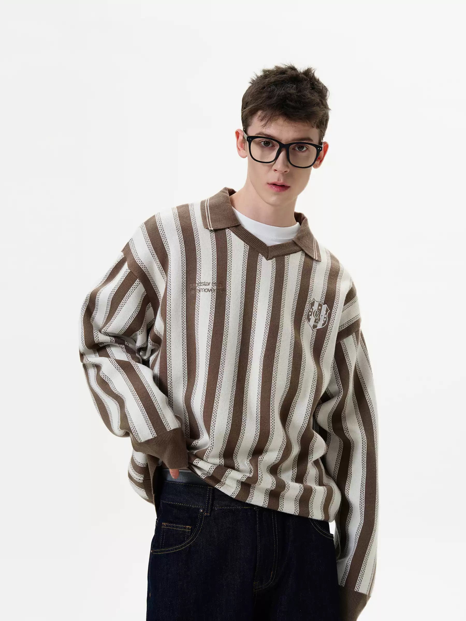 LY No. 1073 Striped Knit Sweater