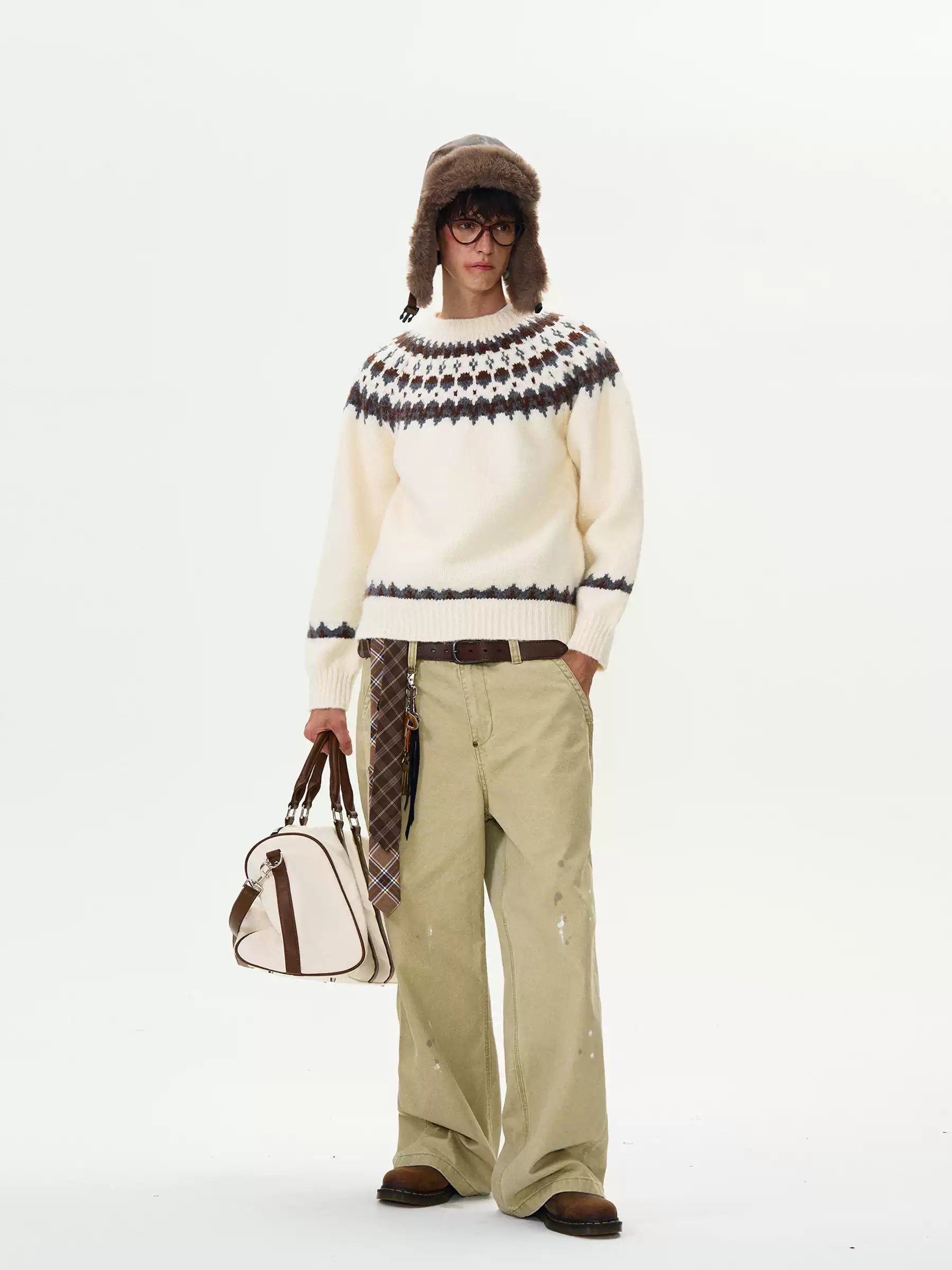 LY No. 1114 Nordic Knit Pullover Sweater