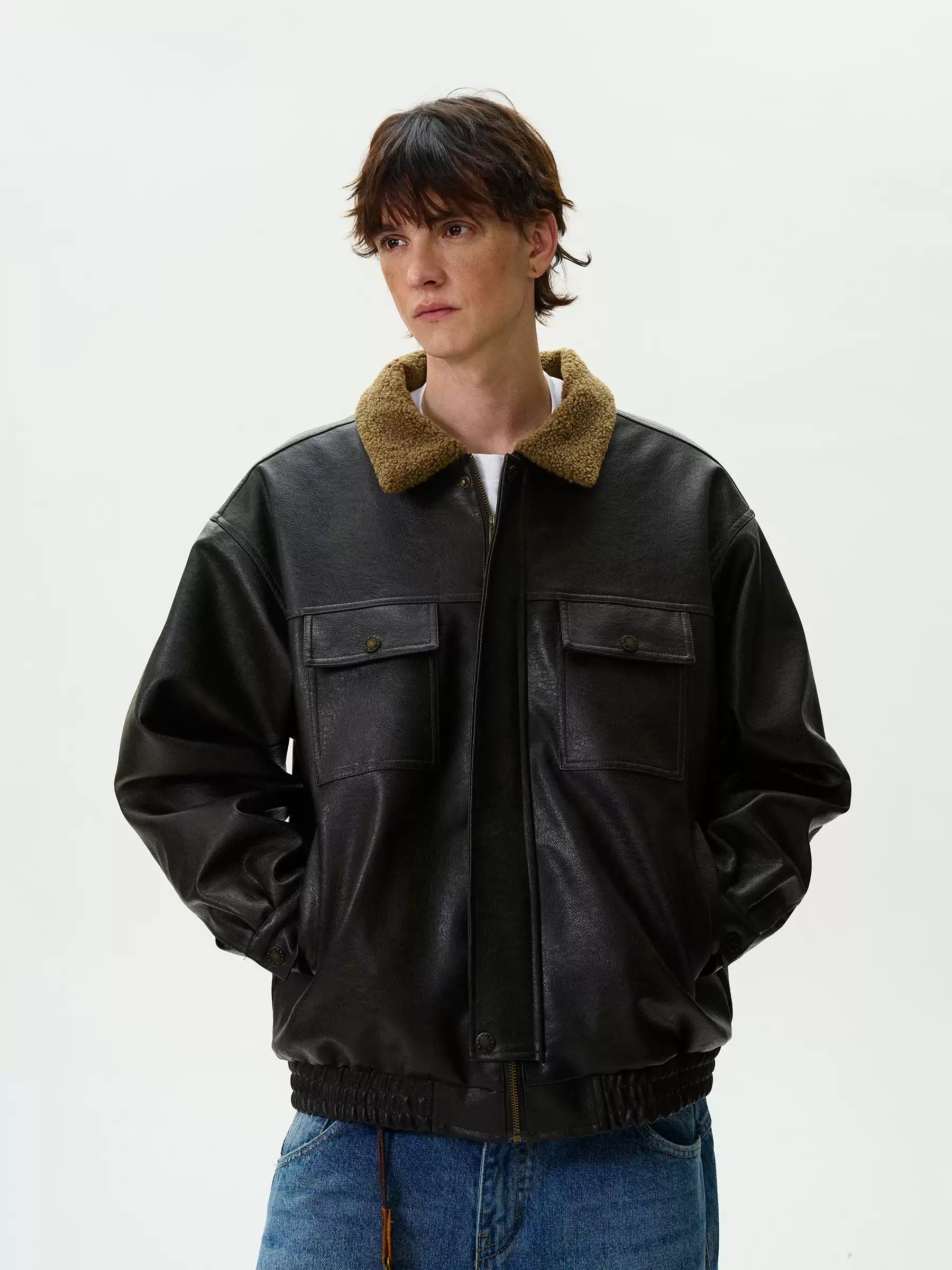 LY No. 1115 Shearling Lined Aviator Jacket