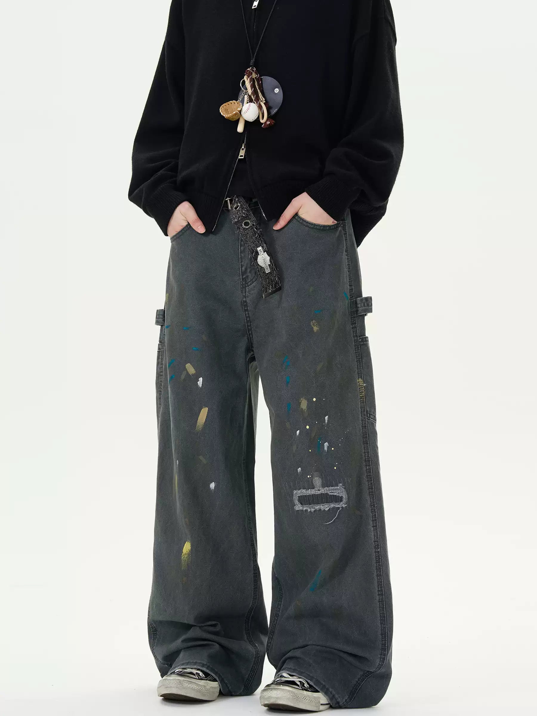 LY No. 2112 Paint-Splatter Cargo Pants