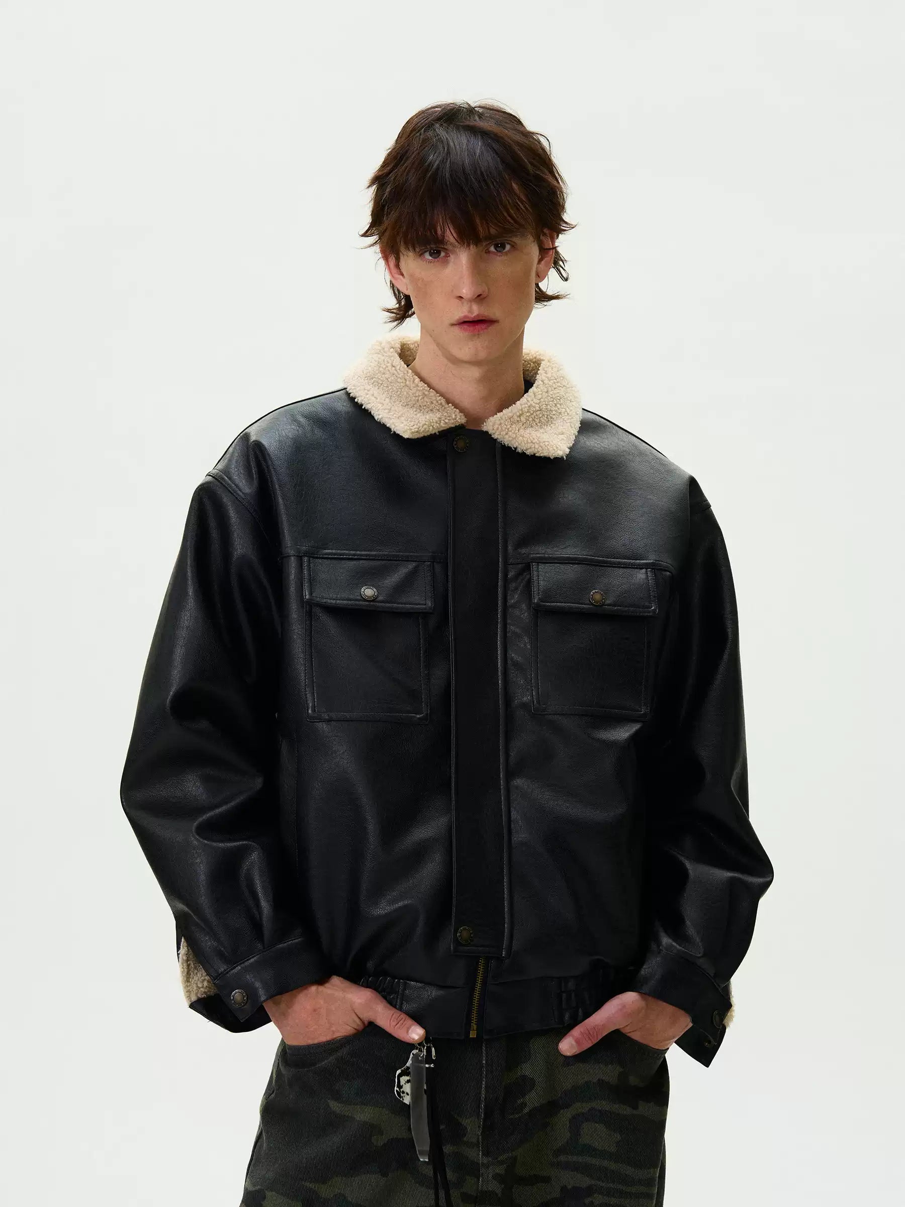 LY No. 1115 Shearling Lined Aviator Jacket