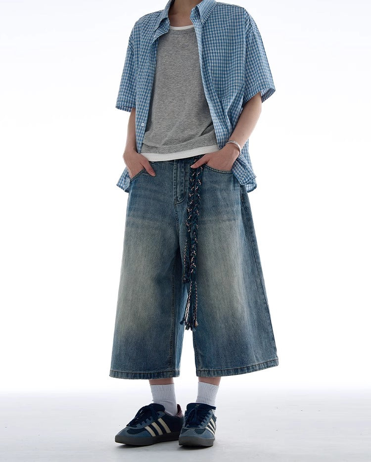 LY No. 2195 Washed Denim Jorts