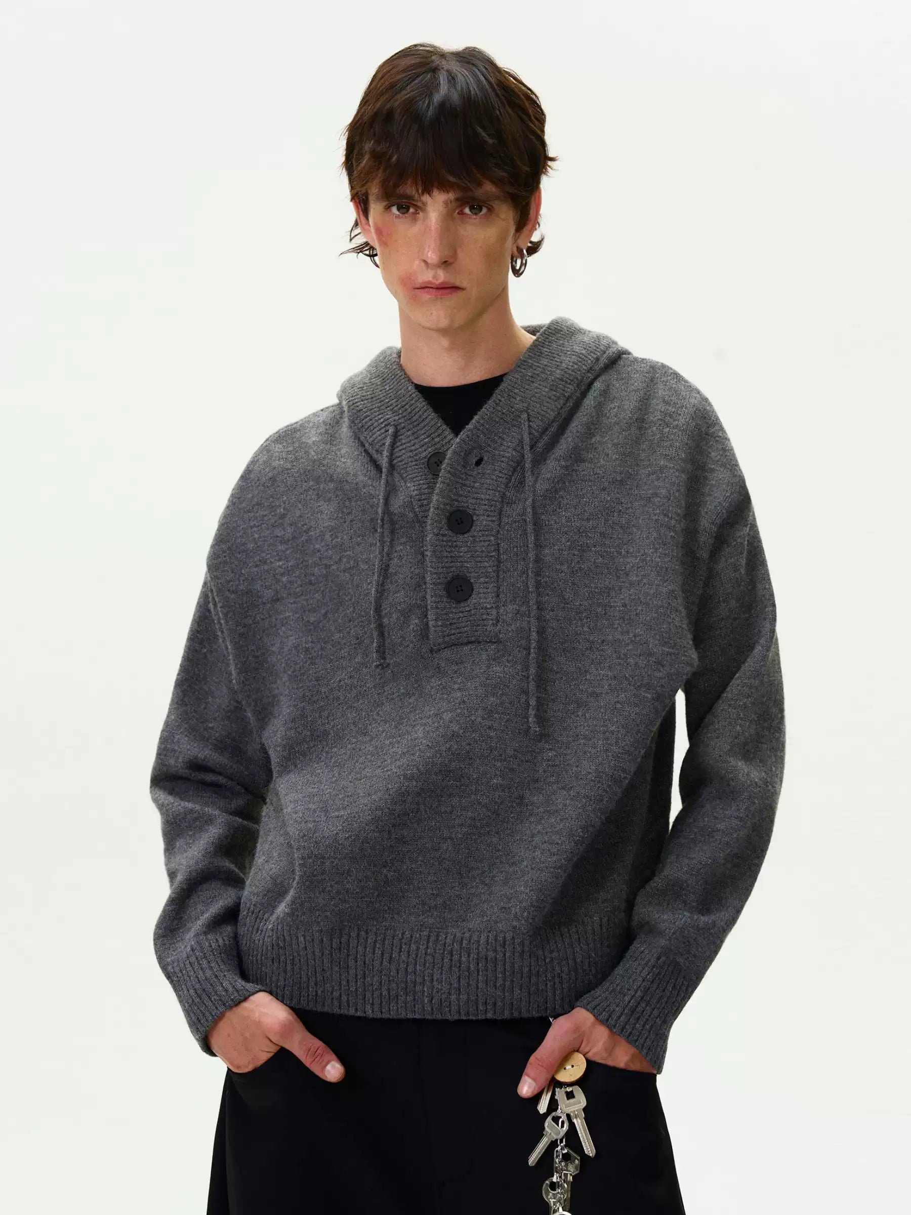 LY No. 1161 Button-Down Hoodie