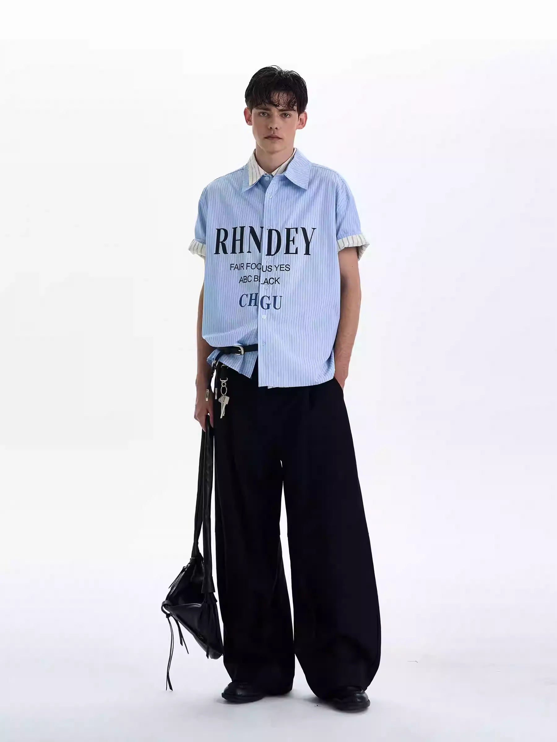 LY No. 1210 Striped Graphic Shirt
