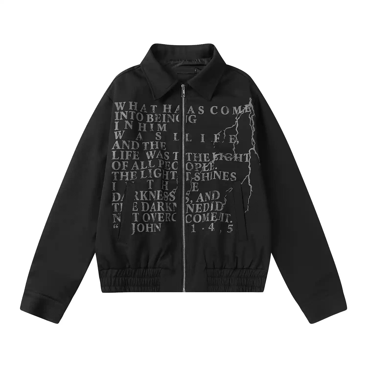 LY No. 1088 Typography Zip-Up Jacket