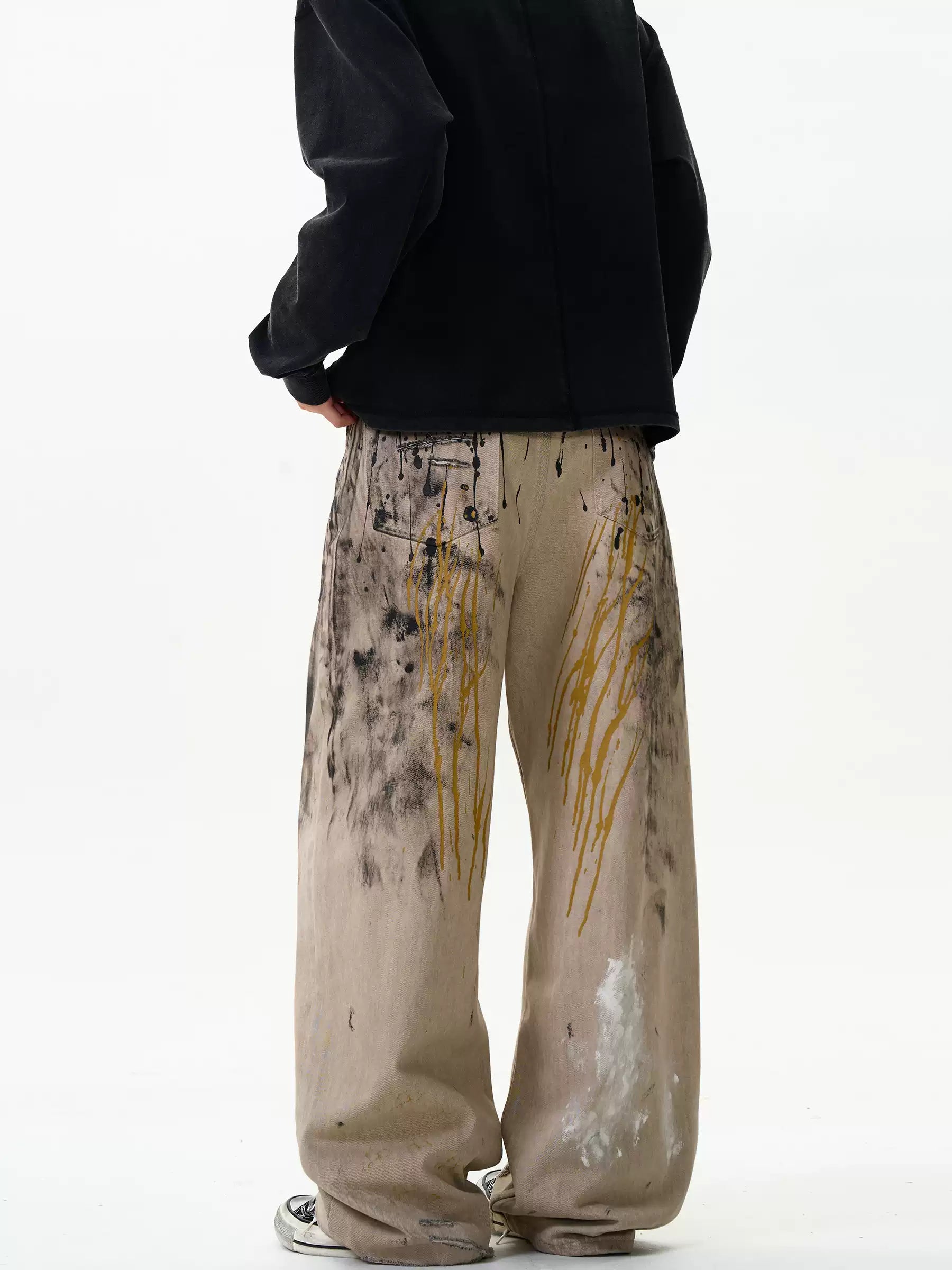 LY No. 2104 Splattered Oversized Trousers