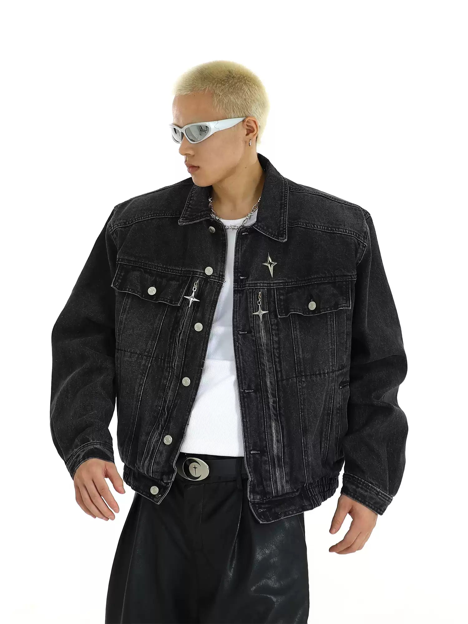LY No. 1191 Black Denim Jacket