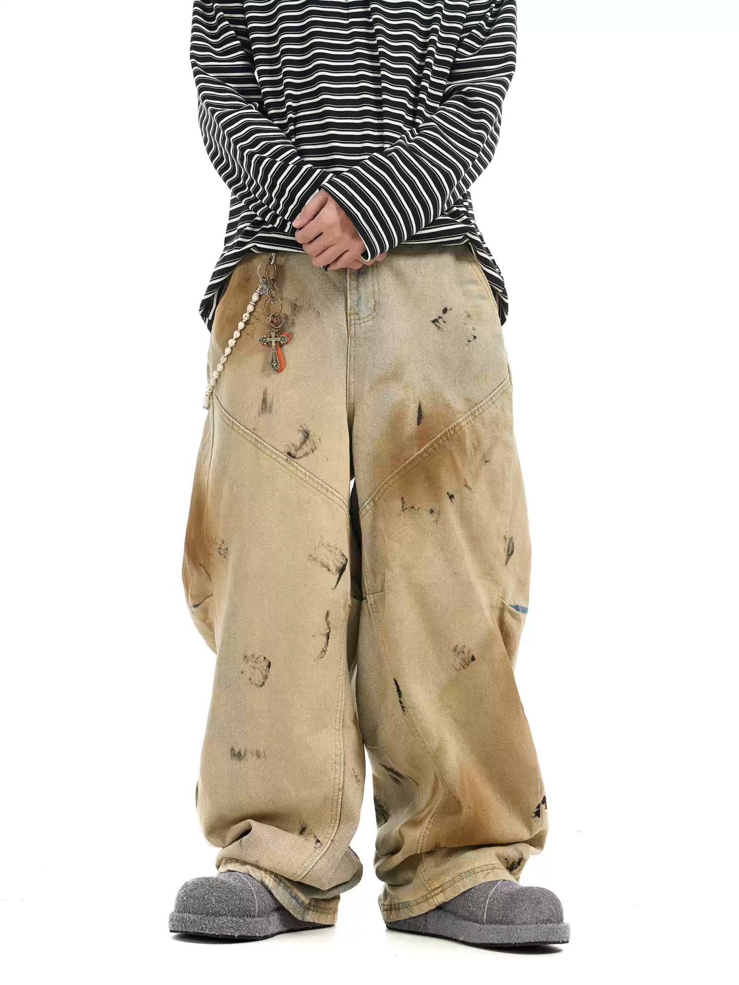 LY No. 2135 Distressed Workwear Pants