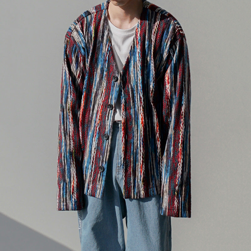 LY No. 1093  Multicolor Woven Cardigan