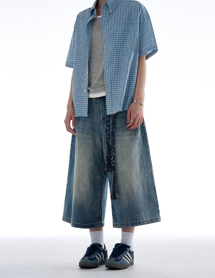 LY No. 2195 Washed Denim Jorts