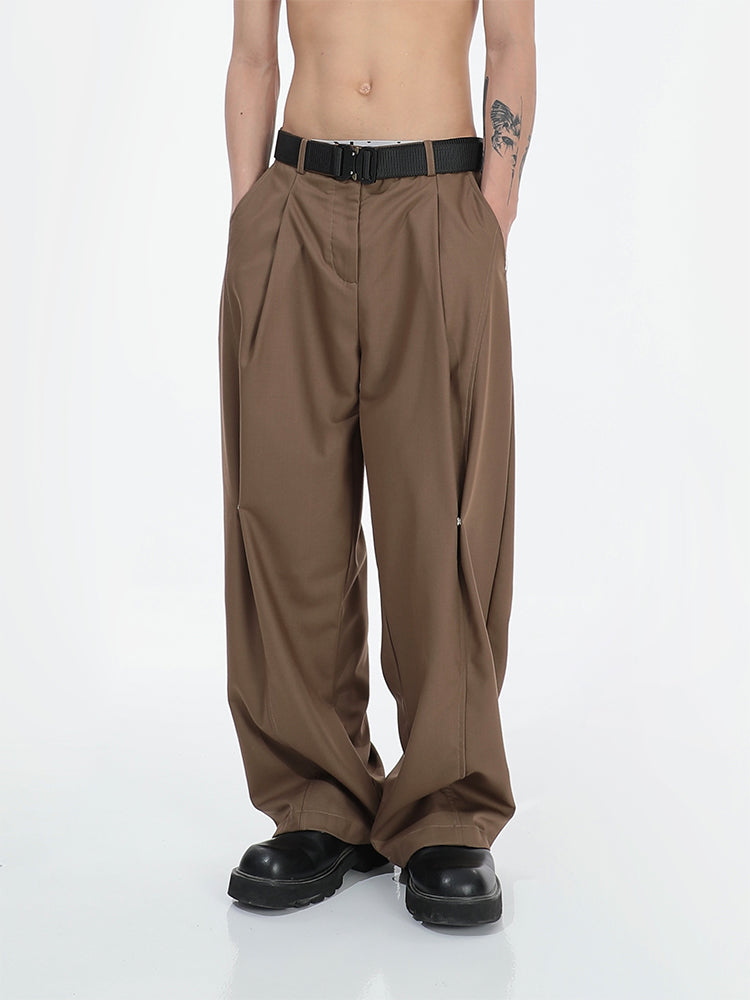 LY No. 2055 Wide-Leg Pleated Trousers