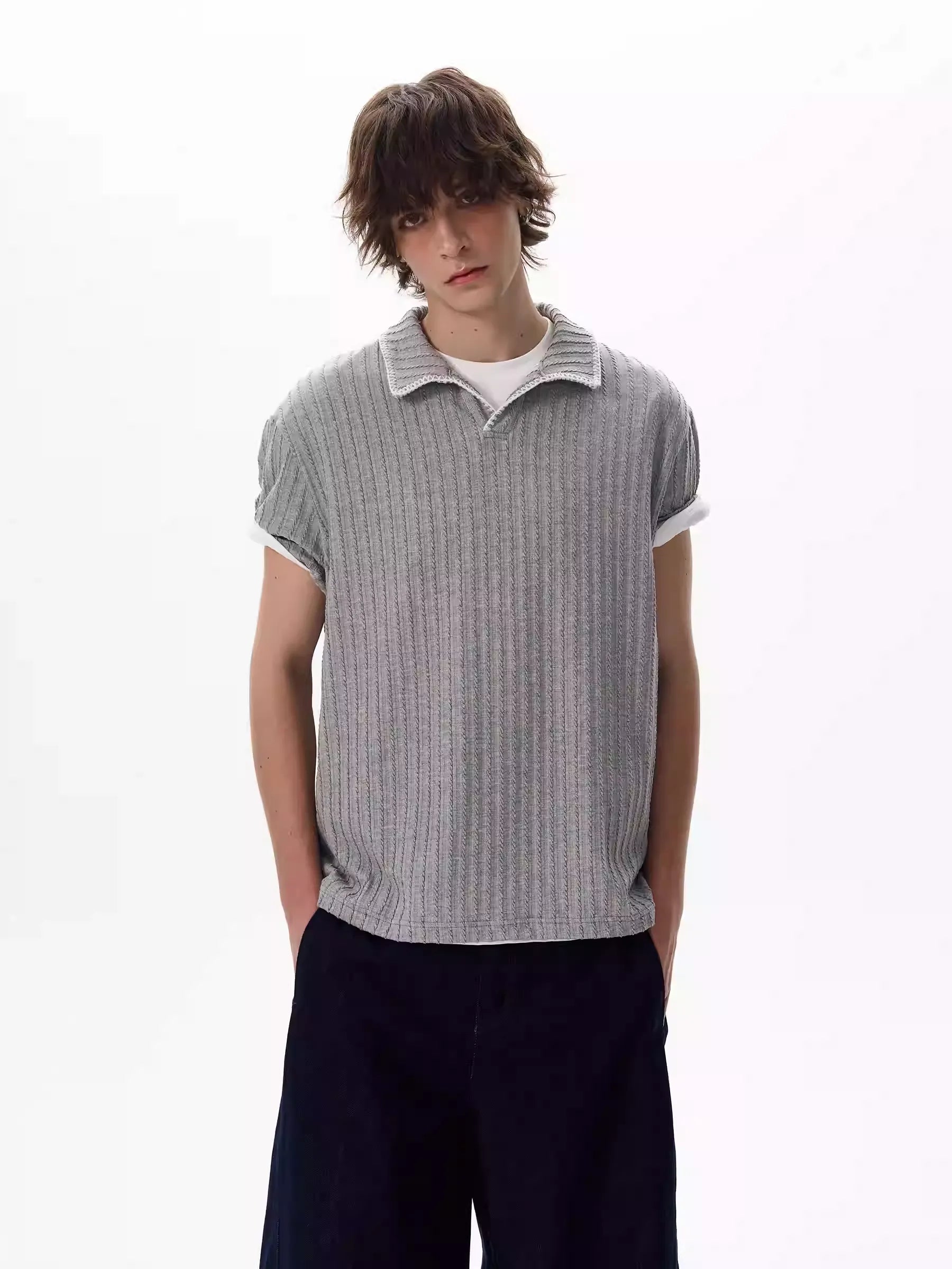 LY No. 1233 Ribbed Polo Tee