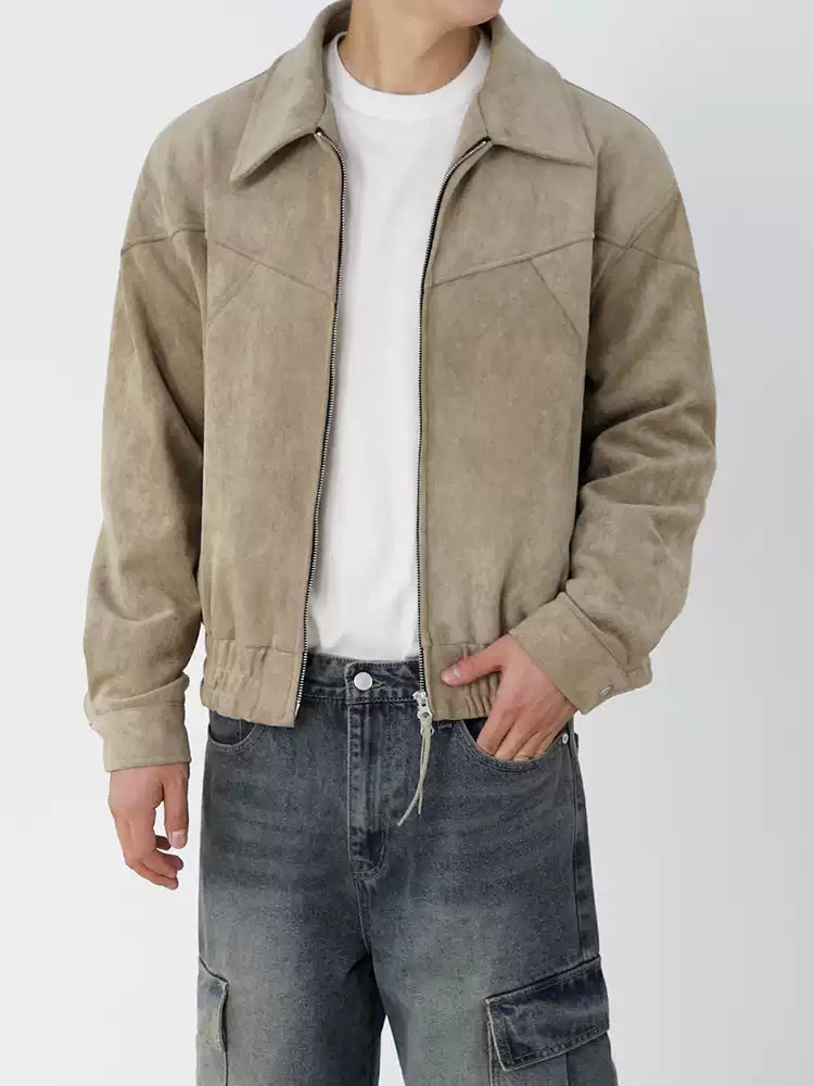 LY No. 1092 Classic Beige Suede Jacket