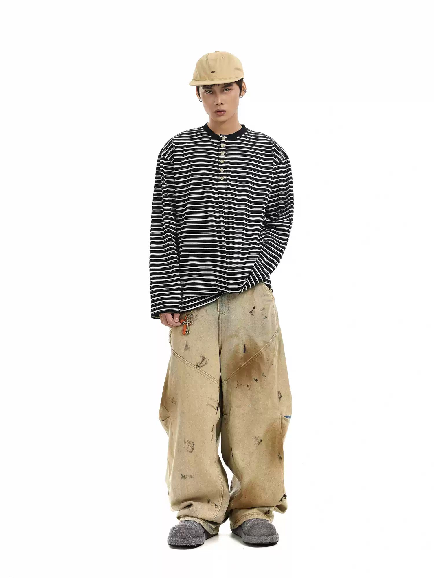 LY No. 2135 Distressed Workwear Pants