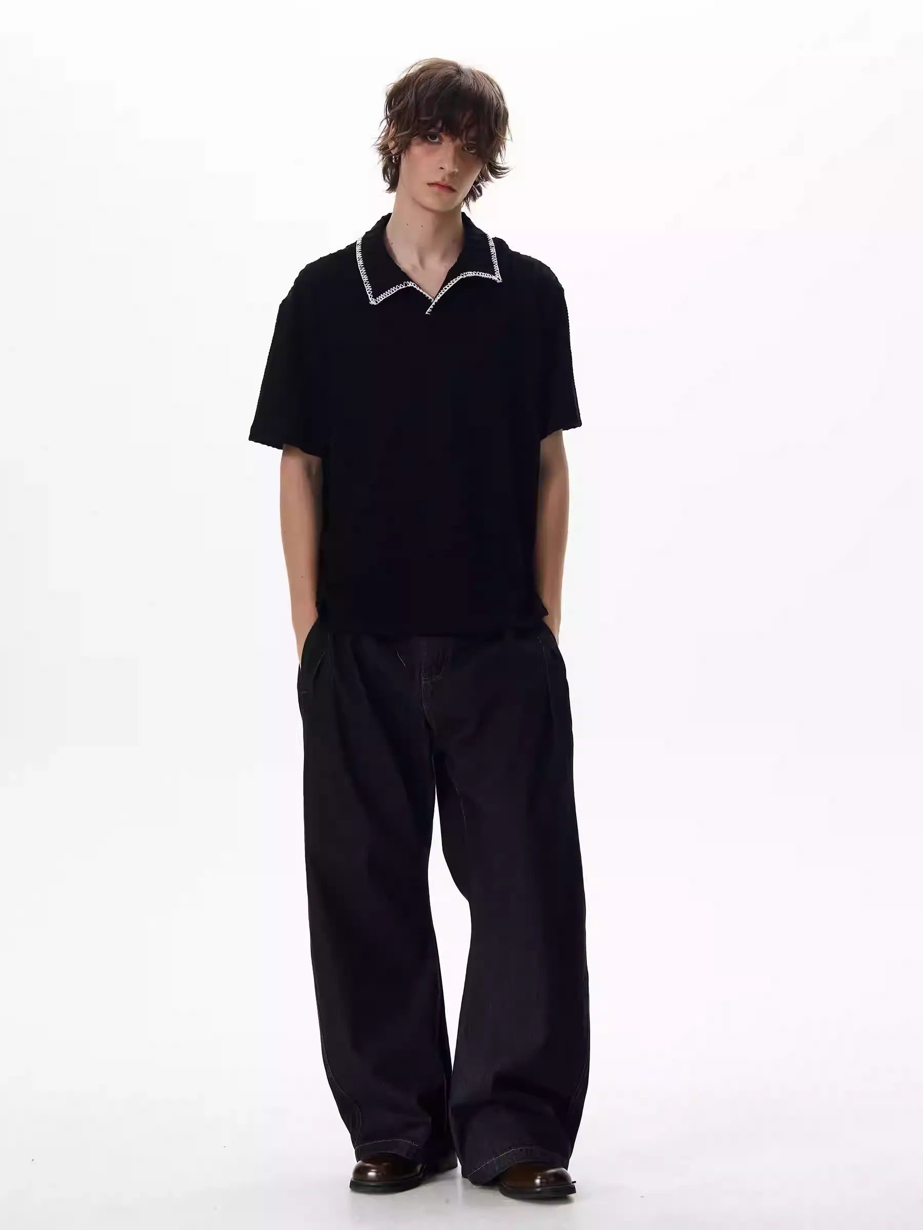LY No. 1233 Ribbed Polo Tee