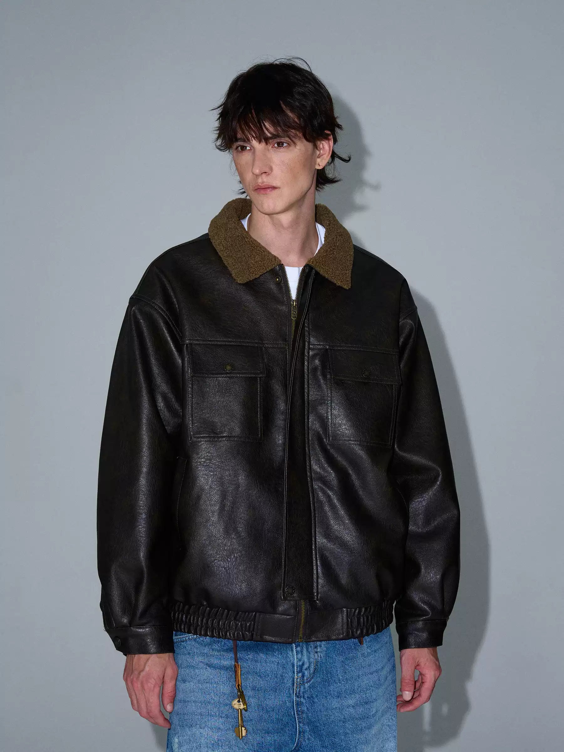 LY No. 1115 Shearling Lined Aviator Jacket