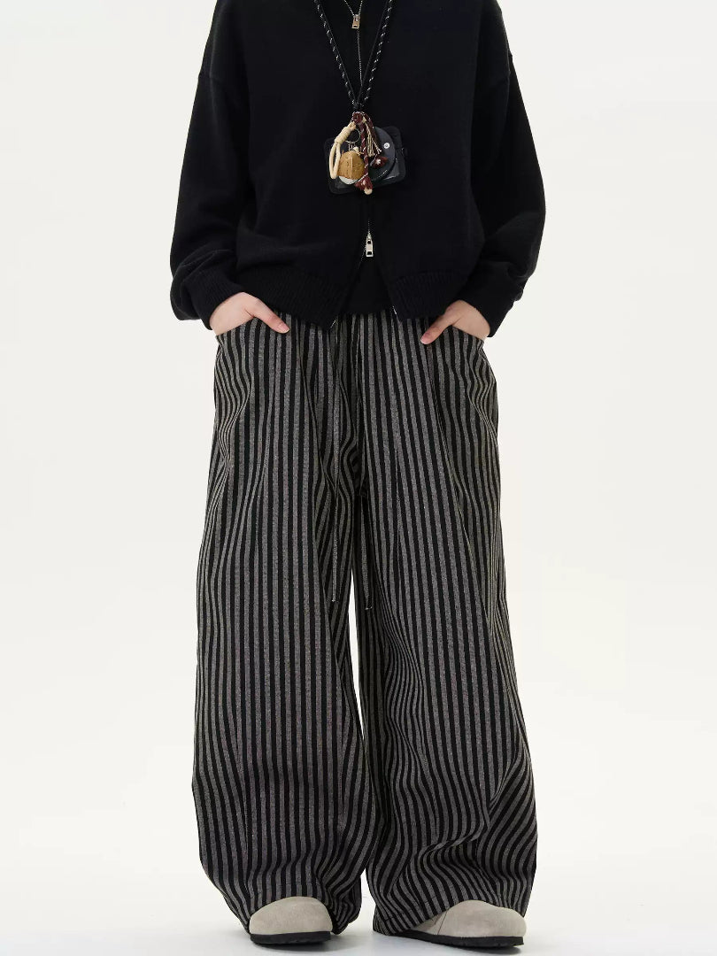 LY No. 2041 Striped Wide-Leg Pants