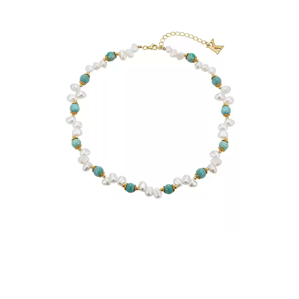 LY No. 3026 Turquoise Pearl Charm Bracelet