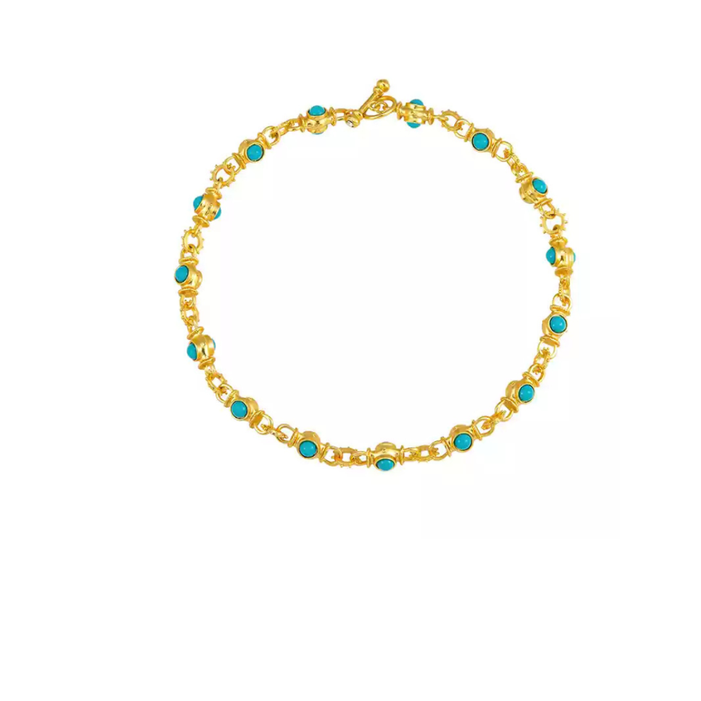 LY No. 3030 Golden Turquoise Chain Bracelet