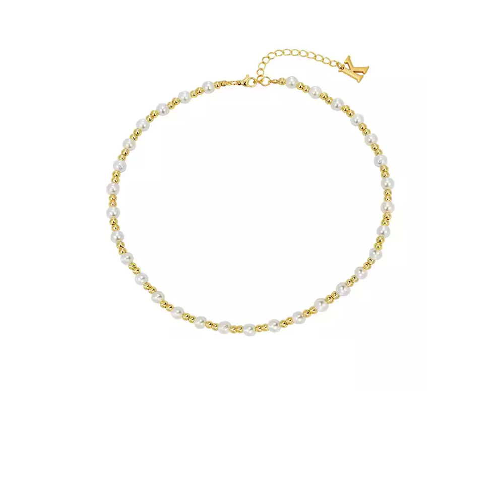 LY No. 3031 Gold Pearl Bead Necklace